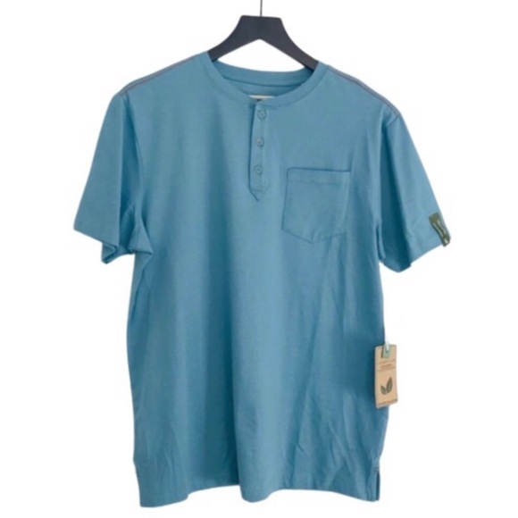 New! Alexander Julian Henley Men’s Organic Cotton Short Sleeve Shirt - Picture 1 of 8